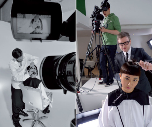 Jean-Baptiste Mazella i Dove Palmer na snimanju za portal myhairdresser.com